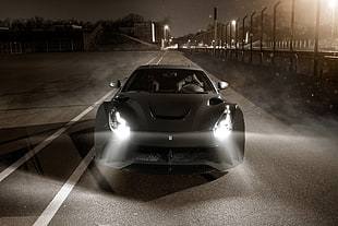 black Ferrari sports car