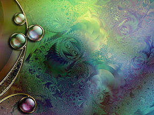 green and purple surface