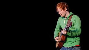 Ed Sheeran playing guitar HD wallpaper