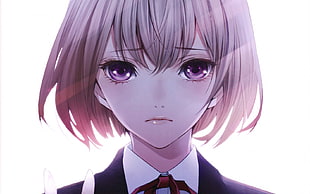 girl with purple eyes anime wallpaper HD wallpaper