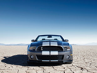 gray Ford Mustang, car, desert, vehicle