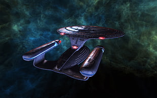 gray aircraft illustration, Star Trek, USS Enterprise (spaceship)