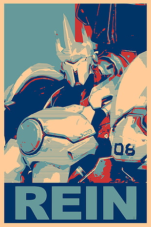 multicolored robot illustration, propaganda, Reinhardt (Overwatch), Overwatch, Gamer HD wallpaper
