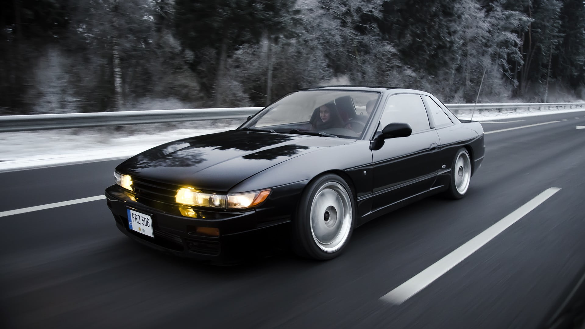 black coupe, Nissan, Silvia, S13, Japan HD wallpaper.