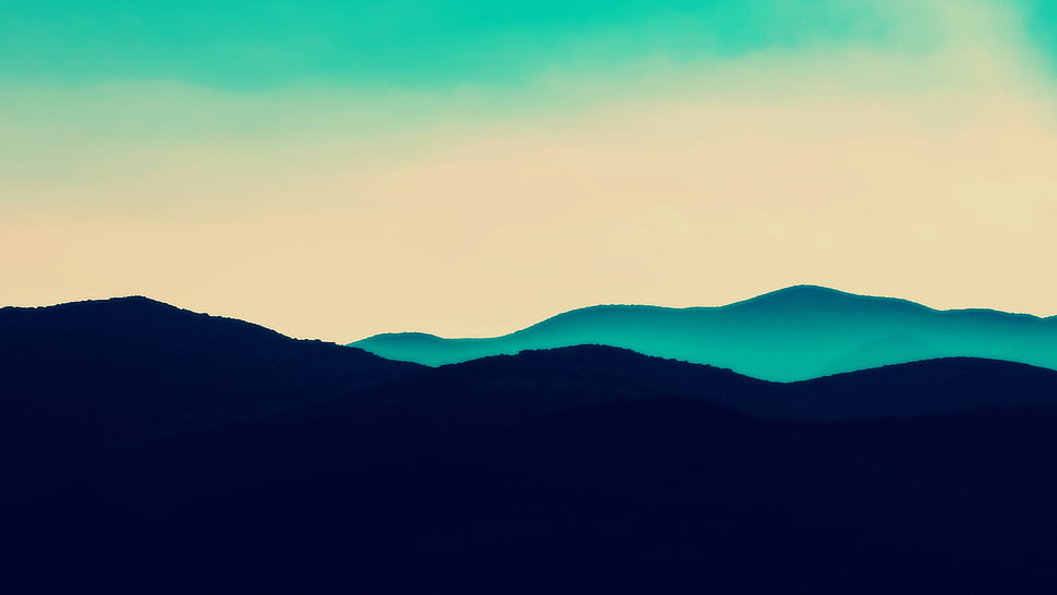silhouette of mountains HD wallpaper