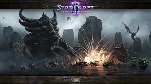 Star Craft game poster, Starcraft II, video games