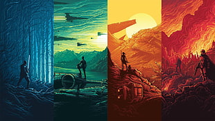 four Star Wars digital wallpaper