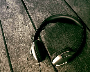 black and green corded headphones, headphones HD wallpaper