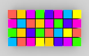 multicolored cube illustrations HD wallpaper