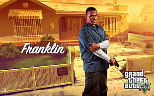 Grand Theft Auto 5 Franklin digital wallpaper