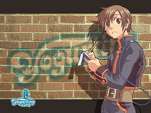 brown haired anime character digital wallpaper