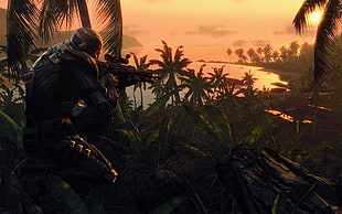 Crysis,  Palms,  Sun,  Gun HD wallpaper