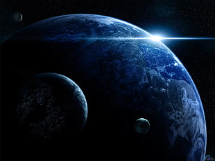 Earth's Atmosphere wallpaper, space, science fiction, space art, digital art HD wallpaper