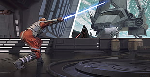 Star Wars cartoon illustration, Star Wars, artwork, Darth Vader HD wallpaper