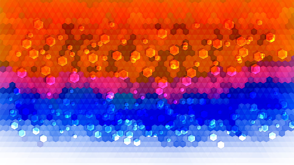 orange, pink, and blue digital wallpaper, abstract, duckfarm HD wallpaper
