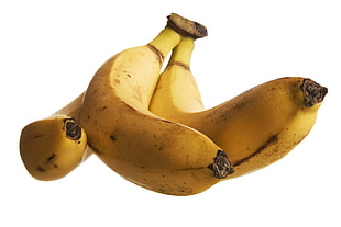 photograph of three yellow bananas