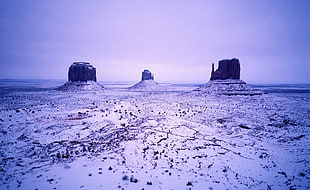 rocky formation, photography, nature, winter, desert HD wallpaper