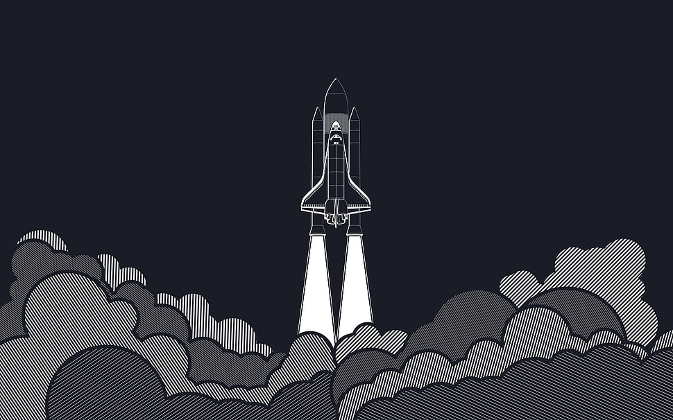 space shuttle artwork HD wallpaper