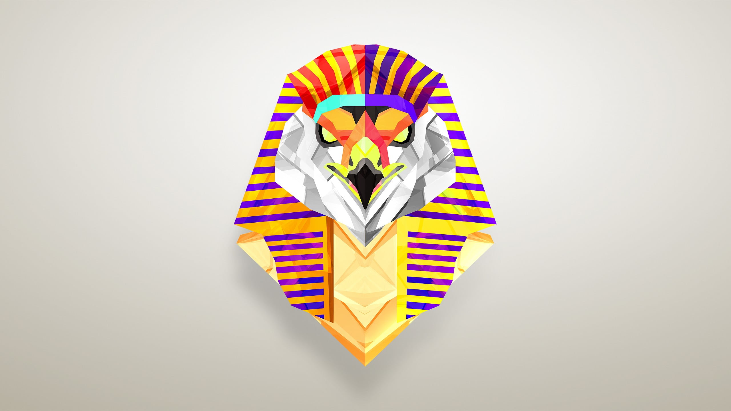 yellow and blue bird illustration, Facets, artwork, Justin Maller, simple background