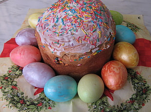 Easter egg with chocolate cake