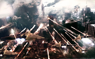 gray fighter jets game digital wallpaper, video games
