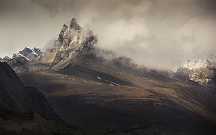 landscape photography of black and gray mountain