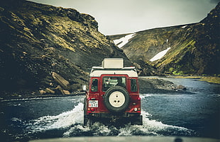 red Jeep Wrangler, car, vehicle, landscape, Land Rover