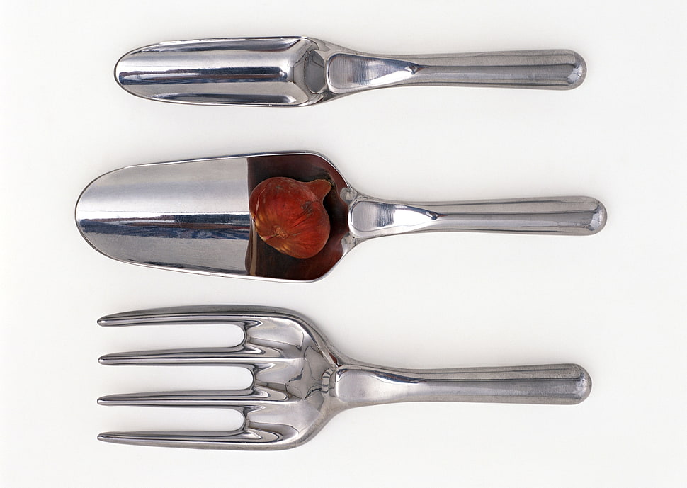 several gray stainless steel cutlery set HD wallpaper