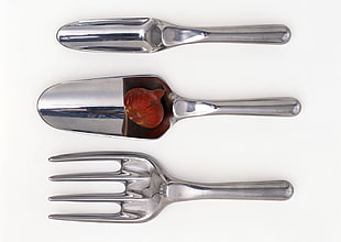 several gray stainless steel cutlery set HD wallpaper
