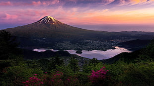 green mountain range, nature, mountains, Japan, Mount Fuji