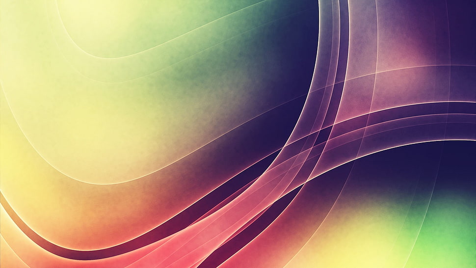 red and white wooden table, waveforms, digital art, shapes HD wallpaper