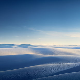 white sand desert under blue sky