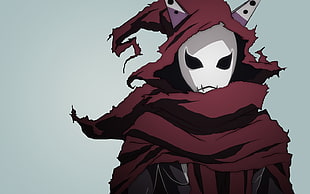 animated character in white mask and red hood, Yumekui Merry, John Doe, anime