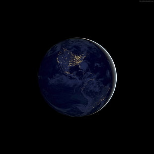 satellite view of earth HD wallpaper