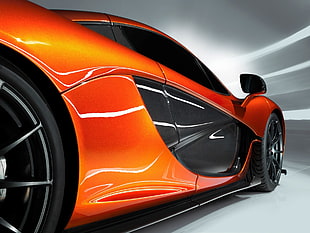 orange and black McLaren P1 coupe, car, McLaren P1