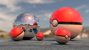 selective focus photograph of Poke balls