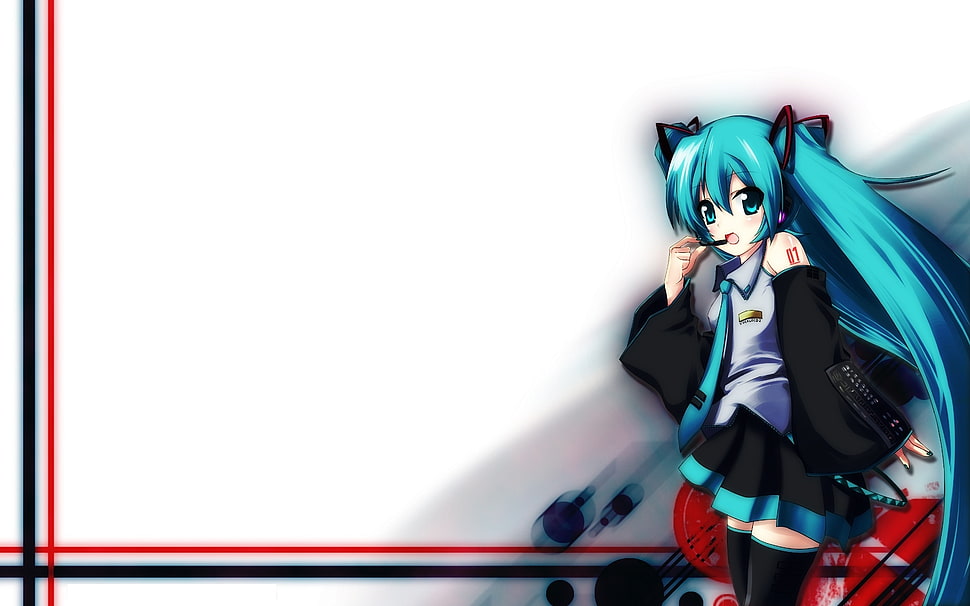 blue haired girl Anime Character illustraiton HD wallpaper