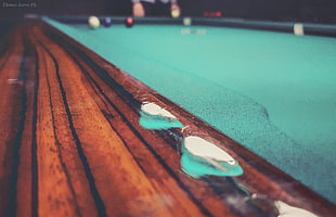 brown and green billiard table, table, wood, photography, filter