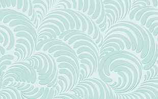 teal and white floral illustration HD wallpaper
