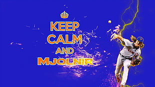 Keep Calm and Mjolnir signage, baseball, syndergaard, sports, New York Mets HD wallpaper