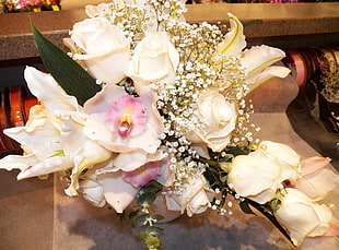 Roses,  Orchids,  Lilies,  Gypsophila