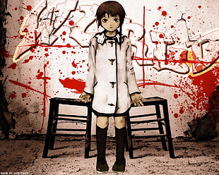 anime woman character wearing white long-sleeved dress wallpaper HD wallpaper