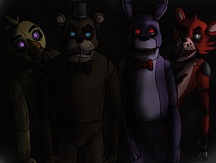 Five Nights at Freddy's characters wallpaper, Five Nights at Freddy's, animals, stuffed animal, video games