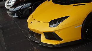 yellow Lamborghini luxury car, car, Lamborghini Aventador