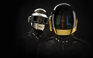 brown and black helmet, Daft Punk, robot, helmet, music