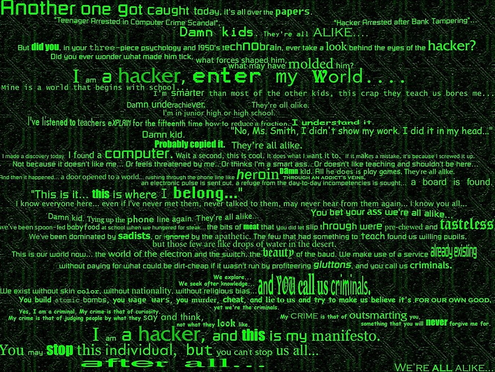 text, hacking, typography, green HD wallpaper