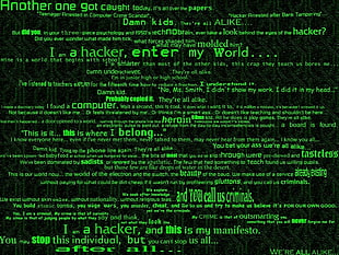 text, hacking, typography, green