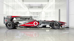 silver and red F1 car, Formula 1, McLaren Formula 1
