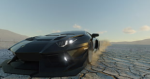 black Lamborghini super car, The Crew, The Crew Wild Run, Lamborghini, Lamborghini Aventador HD wallpaper