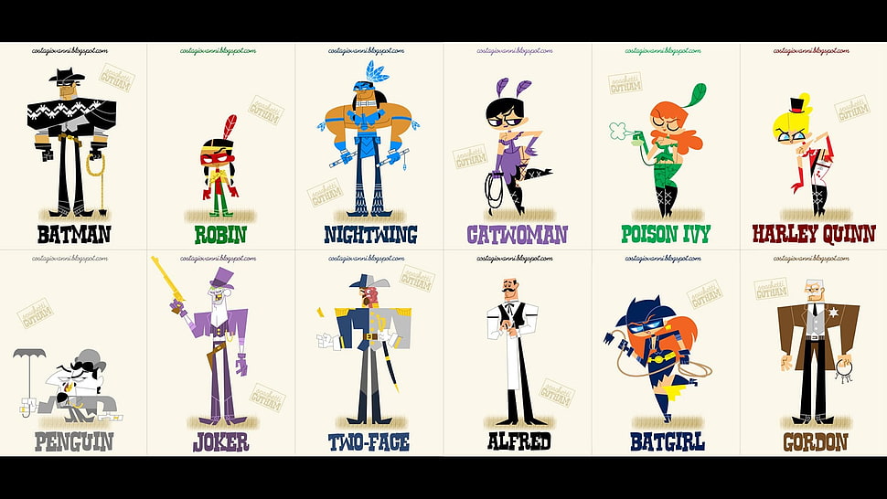 character collage illustration, Batman, crossover HD wallpaper